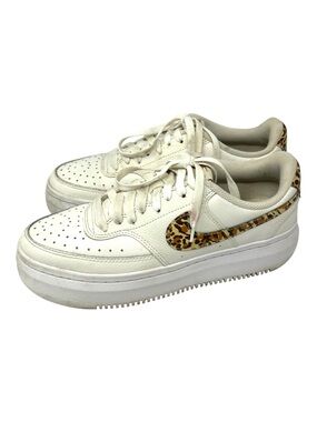 Nike Court Vision Alta LTR Women's Size 9.5 White Leopard Camo Swoosh DM0113-004